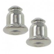 Ear nut Bullet Antique silver